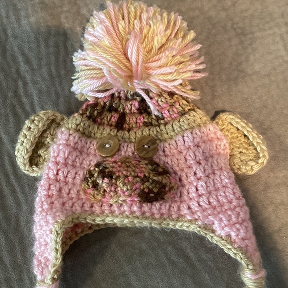 Hand made infant sock monkey hat - Picture 3 of 3